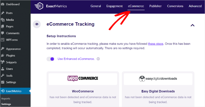 eCommerce Tracking Addon ExactMetrics