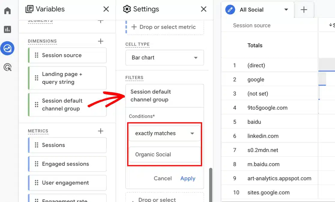 Set filter GA4 - social media ROI