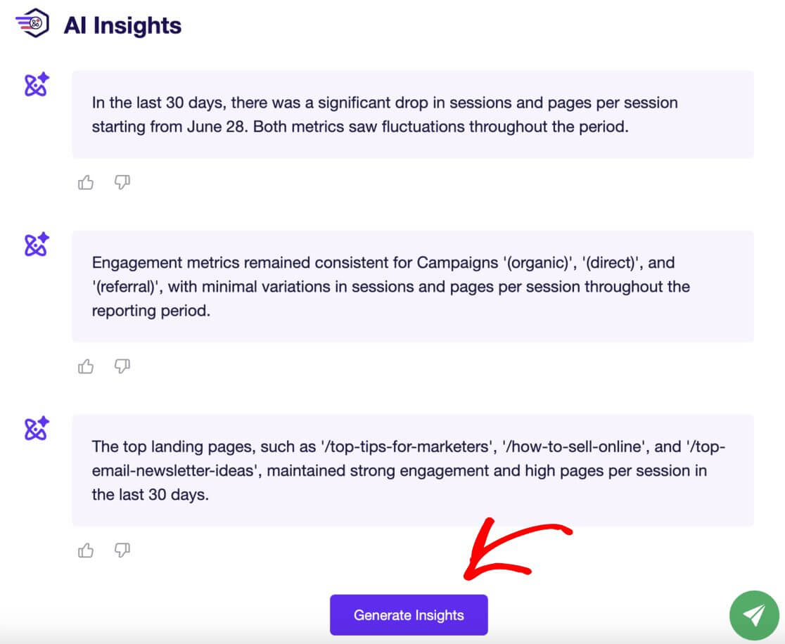 generate ai insights em