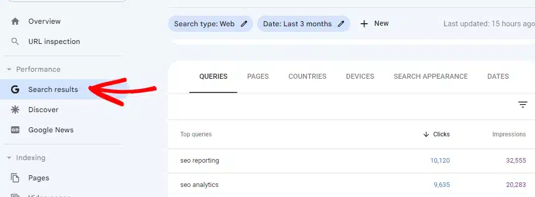 GSC search console queries