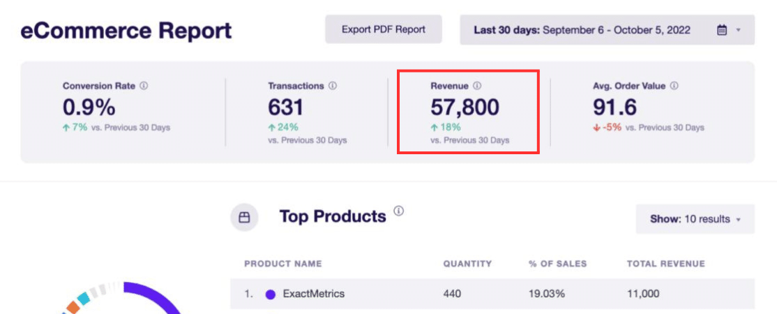 ecommerce report EM revenue