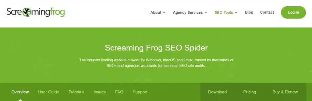 content audit tools - screaming frog