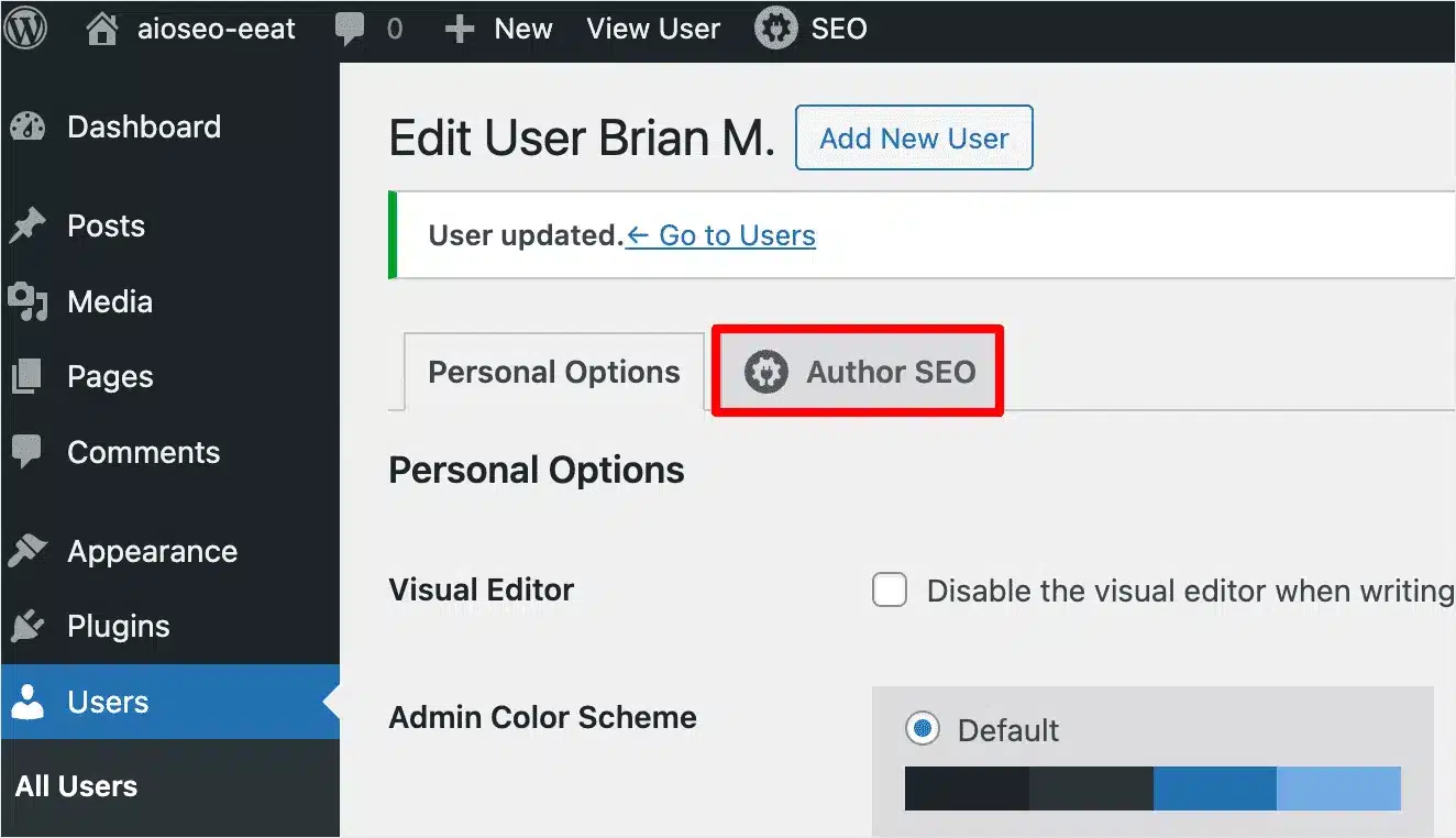 author seo module aioseo - search engine visibility