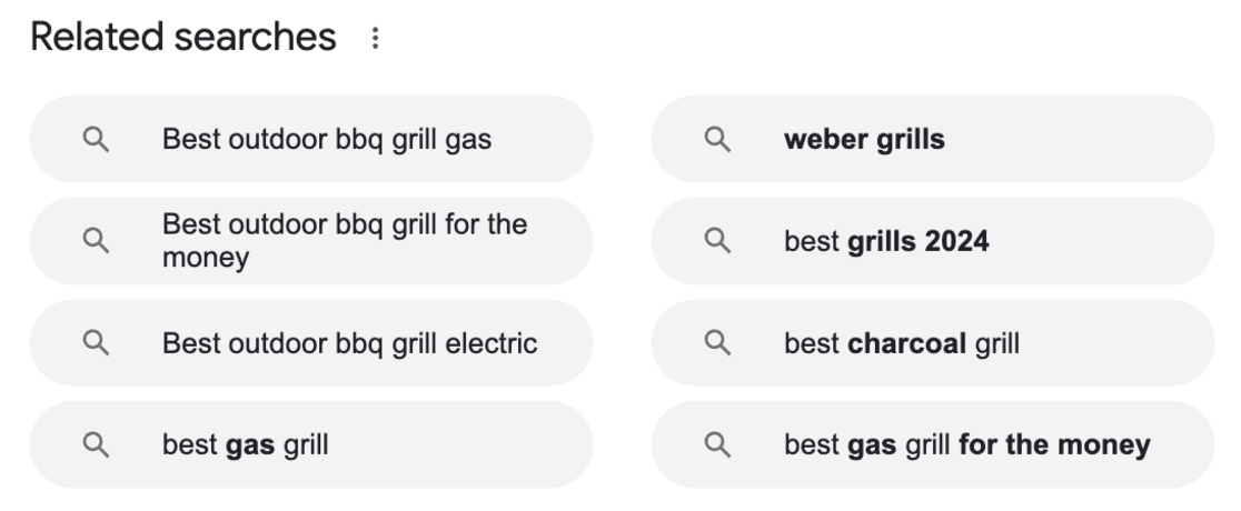 Google related searches