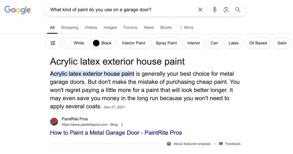 google features snippet