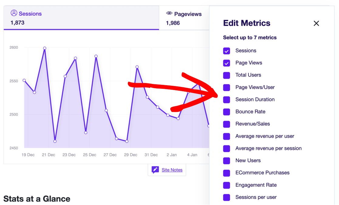 Overview tabs feature - metrics