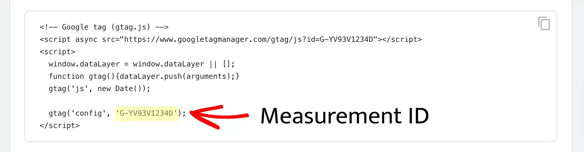 Google Analytics tracking ID